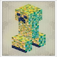 Minecraft-puzavac na smeđem zidnom plakatu, 22.375 34