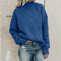 Džemper za Žene Jednobojni džemper dugih rukava široka dolčevita Pleteni gornji dio džemper