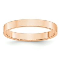 Primarno zlato, karatno ružičasto zlato, lagani ravni prsten, Veličina 10