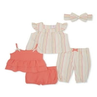 Wonder Nation set odjeće za djevojčice, 5-dijela, veličine 0 3- mjeseci