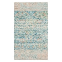 Cvjetni tepih od pamuka u boji, tirkizna breskva, 3' 5'