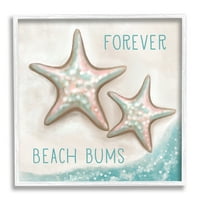 Stupell Forever Beach Bums Starfish Duo Pejzažno slikanje bijele uokvirene umjetničke print zidne umjetnosti