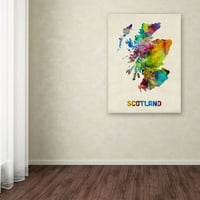 Zaštitni znak mumbo akvarelna Karta Škotske ulje na platnu Michaela Tompsetta