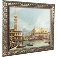 Zaštitni znak mumbo Molo, Venecija Canaletto Canvas, Zlatni ukrašeni okvir