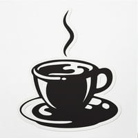 Vinilne naljepnice za ilustraciju kave-vodootporne-nanose se na bilo koju glatku površinu u zatvorenom i na otvorenom odbojnik staklo