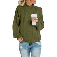 Ženski modni kardigan džemperi za žene casual pleteni džemper s dugim rukavima Zima-Jesen džemper s dugim rukavima zeleni džemper