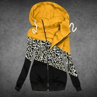 jakne a-list Ženski kaput zimska ležerna jakna s leopardovim cvjetnim printom s visokim vratom dukserica s patentnim zatvaračem kaput