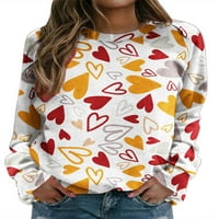 & Ženska majica za Valentinovo, ležerna bluza s dugim rukavima, grafički vrhovi, majice za Valentinovo za žene, džemperi