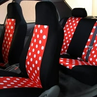 Polka točkice 9115 crvena i crna ravna tkanina kompletna navlaka za autosjedalicu s osvježivačem zraka