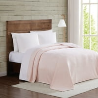 Uistinu mekana ružičasta poliesterska plišana reverzibilna deka za krevet kralj
