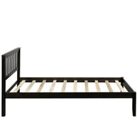 Aukfa dvostruki krevet s uzglavljem - Okvir kreveta na drvenu platformu - espresso