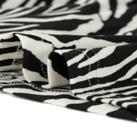 Jedinstvene ponude za ženski šal ovratnik otvoreni prednji dugi rukavi pleteni zebra print kardigan