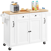 SmileMart Rolling Storage Kitchen kolica s kapljicom za doručak i ladice, bijela