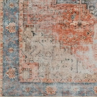 Umjetnički tkalci Amelie medaljon stroj za pranje trkača prostirka, hrđa plava, 3 '8'