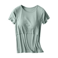 Trudnička bluza s okruglim vratom, jednobojna, kratkih rukava, dojenje, trudne dojilje, majice, majice s dugim rukavima za trudnice,