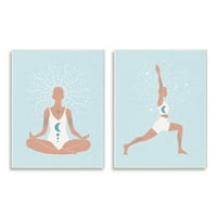 Stupell Industries joga fitness razrađuje ljudsku lik meditiranje, 19, dizajn Nine Blue