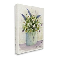 Apstraktni cvjetovi jorgovana i tratinčice botanička i Cvjetna galerija slika na omotanom platnu tiskana zidna umjetnost