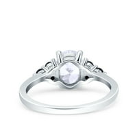 Art Deco ovalni zaručnički prsten s imitacijom srebra u obliku srebra