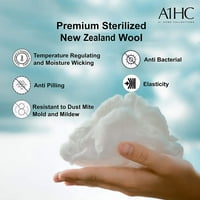 Cijela sezona novozelandska vuna Reverzibilna deka za bacanje GSM Tkanina za punjenje Tkanine od kristala, siva mornarica