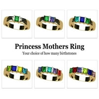 Nana Princess Channel Set odraslih ženskog majčinog prstena 1- kamen, Majčin dan 10k žuta veličine 6. Stone4