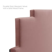 Baršunasti krevet s punom platformom u prašnjavoj ružičastoj boji