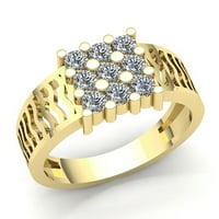 Muški zaručnički prsten za godišnjicu s dijamantom okruglog reza od 0,5 karata u čvrstom ružičastom, bijelom ili žutom zlatu od 14