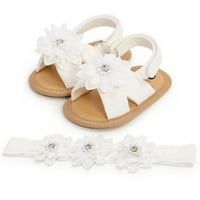 Ljetne sandale za djevojčice s mekim potplatom u cvijetu, prva hodalica za novorođenčad, elegantne cipele za krevetić s trakom za
