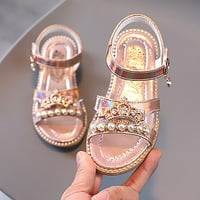 Sandale za djevojčice, dječje ravne cipele s biserima, cipele za plažu za veliku djecu, cipele za princeze za djevojčice