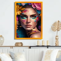 Dizajn cvjetna senzualna žena portret III uokviren zidna umjetnost