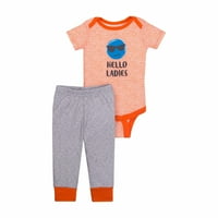 Mala zvijezda organski novorođenče dječak bodysuit & hlače odjeća, veličina novorođenčeta- mjeseci