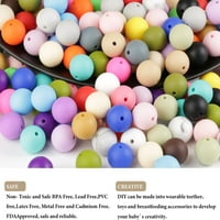 Okrugle silikonske perle u boji karamele, silikonske perle za dječji nakit, pribor za lanac protiv pada, silikonski konac