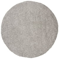 Jednobojni plišani tepih od paperja, svijetlosiva, 6'7 6'7 Okrugli