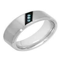 Muški nehrđajući čelik plavi dijamantni svadbeni trak - muški prsten