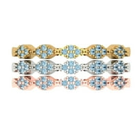 Dijamant okruglog reza od 0,5 karata s imitacijom plavog dijamanta u bijelom, ružičastom i žutom zlatu od 14 karata, prsten koji