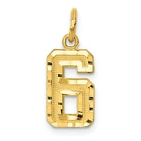 Karat od žutog zlata od 10 karata, mali dijamant od lijevanog broja, privjesak od žutog zlata od 10 karata, lagana ogrlica od lanca
