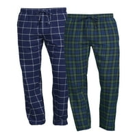 Hanes muški i veliki muški pamučni flanel pidžame hlače, 2-pack