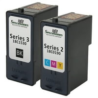 Speedy Inks - 2PK obnovljenih spremnika spremnika tvrtke Lexmark 18C Color 18C Black crne boje za korištenje u X2580, X3580,