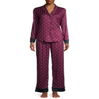 Čudeće žensko i žensko plus zarez, pidžama s ovratnikom, 2 komada