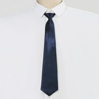 Jedinstvene ponude Mens Polistej Zip unaprijed izrađen up zatvarač kravata modna kravata tamnoplava