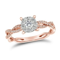 Zaručnički prsten s dijamantnim okvirom od 10k ružičastog zlata