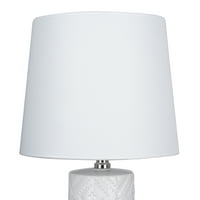 Cresswell rasvjeta 15,5 Farmhouse White Quit stil teksturirana keramička stolna svjetiljka