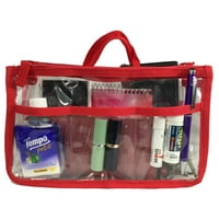 - Kozmetička torbica, organizator Torbice, prozirni umetak za Organizator torbice, prozirna podstava za putnu torbu, crvena