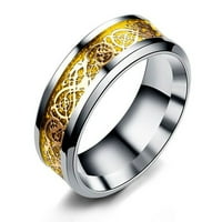 Muški prsten sjajni jednostavni nakit s Dragon uzorkom užareni prsten za spojeve