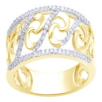 Bijeli prirodni dijamantni prsten od 10k žutog zlata