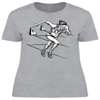 Ženska majica sa skicom djevojke sportašice koja trči na skici - slika iz mumbo-a, ženska mumbo-A-Plus-Size