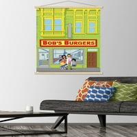 Bobovi hamburgeri - Ključni umjetnički zidni plakat s drvenim magnetskim okvirom, 22.375 34