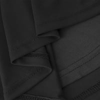 Ženska majica kratkih rukava šifon vrhovi tunika s okruglim vratom bluza široka putna plisirana majica crna 2 inča
