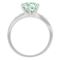 Zeleni simulirani dijamant okruglog reza od 1,71 karata ugraviran u bijelo zlato od 14 karata Izjava o zarukama za godišnjicu vjenčanja