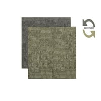 Decanty Home Amalfi fau kožni reverzibilni uzorak pravokutni placemats, set od 4, maslinasto zelena