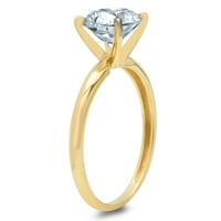 Dijamant okruglog reza s prozirnim simuliranim dijamantom od žutog zlata 18k 8.5